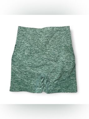Seamless Scrunch Butt High Waisted Workout Shorts Green Size S